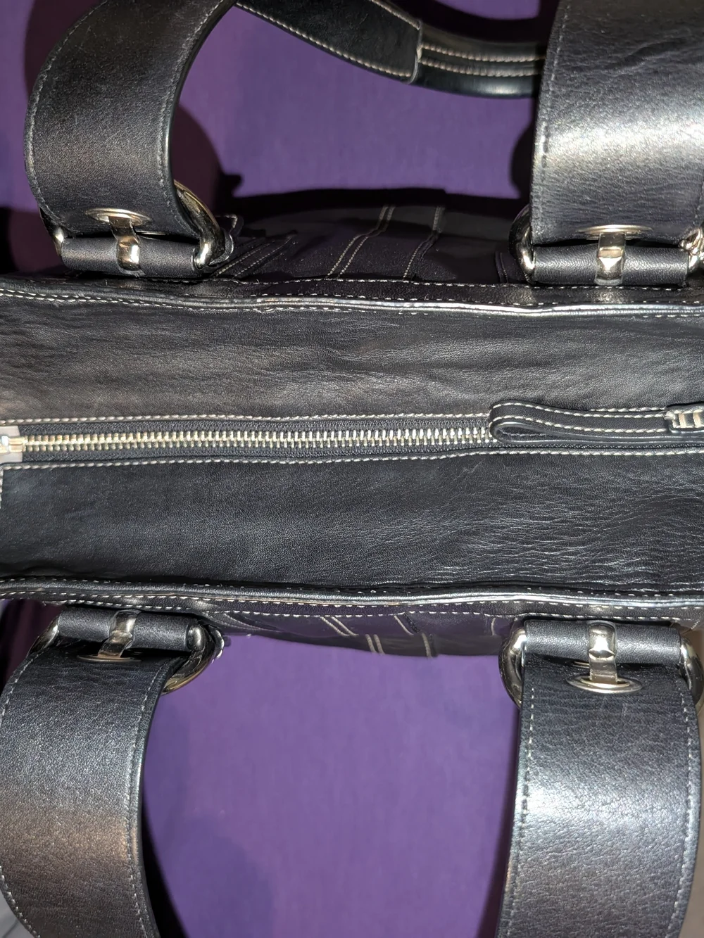 Coach Black Leather Soho Tote #F11093 - Picture 3 of 6
